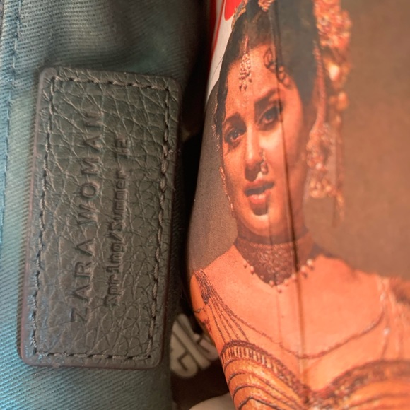 GORGEOUS GARDEN-GREEN ZARA BAG-  Magnetic button, outer pocket. Never used. - Picture 8 of 12